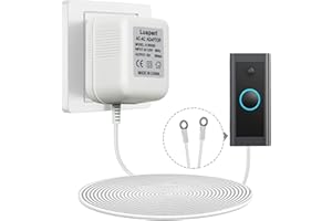 LUSPERI Extra Long 19.7ft Cord 18V500mA Doorbell Transformer Compatible with Ring, Nest, Eufy, Wyze, Arlo Wireless Video Doorbells (White)