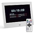 NALACAL Digital Alarm Clock with Custom Alarms and Calendar, 7'' Large HD Screen Display, Day Date Clock with HD Digital Photo Frame