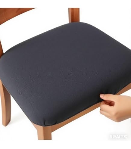 Granbest Premium Waterdichte stoelhoezen voor eetkamerstoelen, set van 4, rekbare stoelhoezen met hoge rug voor eetkamer, wasbare afneembare stoelbeschermer voor feest, keuken, hotel (zwart, pakket