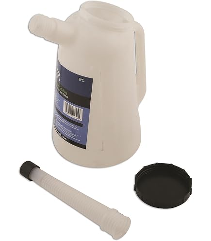 1L, 2L, 5L Measuring Jug With Flexible Spout & Lid - For Oil, Fuel, Coolant, Mixing Fluids