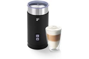 ‎TCHIBO Tchibo elektrischer Milchaufschäumer, 130ml Fassungsvermögen, aus rostfreiem Edelstahl, Antihaftbeschichtung, warmer und kalter Milchschaum, für Latte Macchiato, Cappuccino und Kakao (Schwarz)