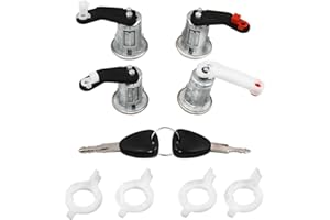 CANTONDZ Cilindros de cerradura de puerta de coche Kit de cerradura de 4 barriles con 2 llaves Compatible con Master MK Mégane Clio Opel Movano Nissan Interstar 7701470944 7701470945 7701470952