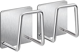 Famini Schwammhalter küche Küchenspüle Halter 2 Stück aus 304-Edelstahl Wasserdicht Mehrzweckhaken Schwammhalter Selbstklebend(Silber)