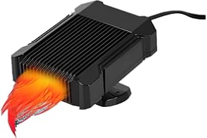 Ownicee Auto Heizung 12V 150W, Tragbare Autoheizung Heizlüfter 2 in 1 Heizung & Ventilator, N4 Windschutzscheibe Entfroster Demister, Zusatzheizung fürs Auto, 360° Drehbar