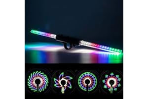 SUNGOOYUE Feux de Roue de Vélo à LED, Lumières de Jante de Roue ABS étanches, Lumières à Rayons avec 64 LED et 30 Modèles de Changement pour Vélo VTT