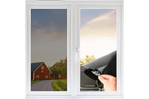 SUPBIKY Fensterfolie von innen Durchsichtig von aussen Blickdicht,Sonnenschutzfolie Fenster innen UV-Schutz Reflektierende,Spiegelfolie Selbstklebend für Büros und Wohnungen (Schwarz Silber, 60 x 200cm)