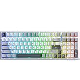 Aula F99 3 Modlu RGB Hot Swap Mekanik Linear GrayWood V3 Switch Kablosuz Makrolu Klavye Gri
