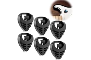 LJFEA 6 Stück Pick Halter Stick-on Plektrum Halter Schwarz Kunststoff Einfach auf der Gitarre mit Selbstklebender Rückseite und Feder Gitarren Zubehör Praktische Picks Platzierung für Bass Ukulele