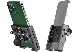 FANAUE CPC-07ES Soporte para teléfono móvil con Adaptador de Bola de 1" Compatible con RAM mounts B tamaño Brazo de Doble Enchufe y Soporte para teléfono de Bicicletas Moto para Smartphones de 5.5-7"