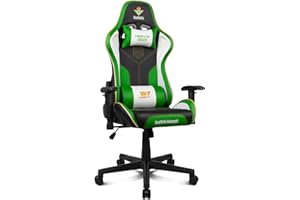 DRIFT GAMING Betis Edition – Silla Gaming Oficial Real Betis Balompié, Estructura Metal, Reposabrazos 2D Acolchados, Pistón Gas Clase 4, Cojines Lumbar y Cervical, Verde/Blanco