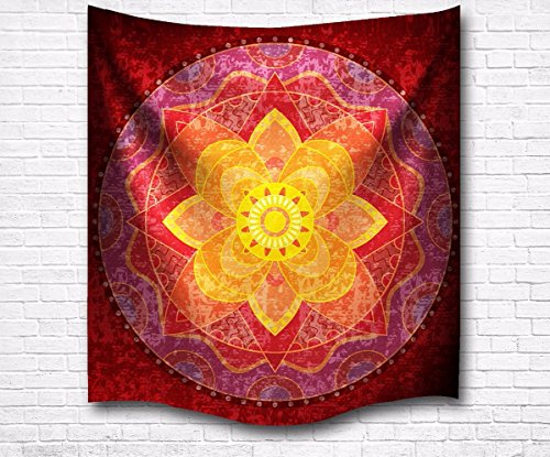A.Monamour 60 "X 60" Indian Mandala Bohemian Hippie Gewebetuch Wand Hängen Wandteppich Wandkunst Dekor Für Schlafzimmer Wanddekor Wohnaccessoires Deko Wandteppiche