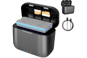 ZIMAOER Cargador para cámara de acción Insta360 One X3 Accesorios Caja de Carga portátil para Dos baterías, estación de Carga rápida con Cable USB-C (1 Cargador)