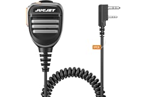 JUCJET Microfono per altoparlante da spalla per walkie talkie con jack da 3,5 mm per cuffie BF-888s UV-5R UV-82 UV-S9 BF-F8HP UV-10R UV-11R BF-H6 GT-3 GM-15PRO(1 pezzi)