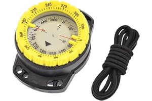 BUDSTFEE Kayak Compass,Dive Compass 50m Wrist Compass Night Vision Waterproof Navigation Compass,Drawstring Compass For Sailing, Diving, Drawstring Grey
