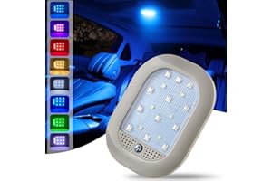 Teguangmei Luci per Tettuccio Auto LED 8 Colori Senza Fili, Ricaricabile USB per Interni, Adatta per Camion, Armadi, Campeggio
