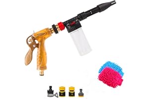 YIYIDA Pistolet à Eau de Voiture Pistolet à Eau Voiture Spray Voiture Nettoyage Mousse Pistolet buse en métal 2 en 1 pulvérisation Manuelle Mousse Nettoyage Pistolet pour Voiture fenêtre Jardin