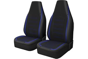 TOYOUN Fundas Asientos Coche Universal Delantero Funda de Asiento para Coche Impermeable Juego de Protector Asiento Delantero Coche de 2 plazas Fundas Asiento Respaldo Alto Accesorios Automóvil,Azul