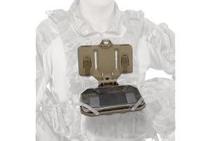 Taktisk molle telefonhållare monteringsplatta bärare väst tillbehör, vikbar universell taktisk bröstplatta bärare telefonhållare montering för skärmstorlek 4,7 tum – 17 cm, T, One Size