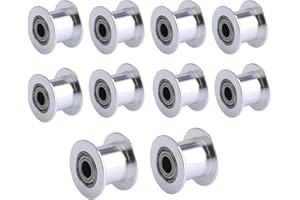ZIZISHU Super Print GT2 Puleggia folle Idler Pulley 20 Toothless Senza denti Bore Foro 5mm for 3D Printer 9mm/10mm Width GT2 Timing Belt. (10pcs)
