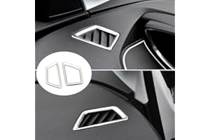 YUZHONGTIAN pour 3008/GT 5008/GT 2017-2022 Tableau de Bord Sortie d'air d'aération Coque Accessoire Auto 2 pièces (Argent)