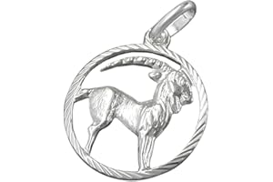 UNBESPIELT Bijoux Pendentif argent horoscope capricorne 15 mm