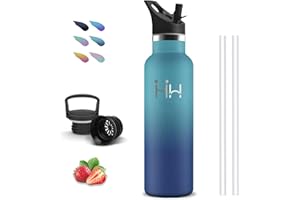 GRSTA Borraccia Termica, 750ml Borraccia, Senza BPA, Bottiglie con Cannuccia, Senza Perdite, Bottiglia Termica, Borracce Acciaio Inox, Acciaio Inossidabile 18/8, Borracce per Uffici, Campeggio, Palestra