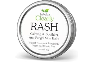 Isabella's Clearly RASH Anti Fungal Skin Balm. Instant Relief for Itching, Dry Irritated Skin. Helps Treat Ringworm, Jock Itch, Athletes Foot, Eczema, Nail Fungal Infections. Vegan. USA. 45 g