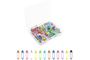 LYHURK 300 Pezzi Spille da balia, spille da balia piccole per vestiti, mini spille da balia in metallo da 19 mm sfuse per lavori artistici, cucito, creazione di gioielli (Colorate/Scatola)