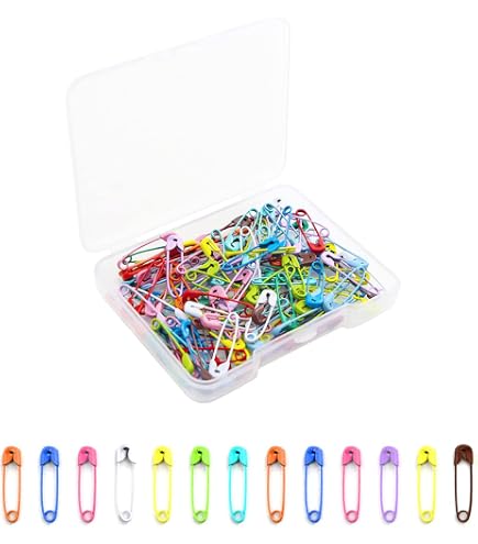 Spille da Balia, Spille di Sicurezza in Metallo, Spille da Balia Colorate 32mm, 240 Piezas Piccolo Spille Sicurezza con Scatola, per DIY Abbigliamento Artigianato Arte Fai da Te