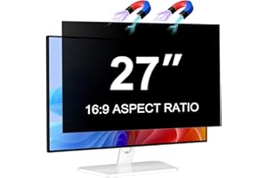 LUSA DESIGN 27 Inch Screen Magnetic Privacy Filter for Monitor 16:9 Aspect Ratio, Anti-Glare Anti-Blue Light 27 Inch Privacy Film, Removable Computer Monitor Privacy Filter