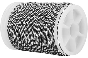 YHG 120m Bow String Serving Thread, Nylon Serving Threadwith a Soft Twist Multi-filament Nylon End Serving for Tying Peep Sites, Break Strength 34 Pounds(Black+White)