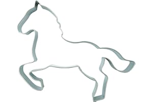 BekkiB 2510 - Stampino per biscotti "Cavallo", ca. 9,3 cm, in acciaio inox, lavabile in lavastoviglie