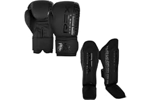 REX BOXING GEAR Rex Sports Boxing gloves with Shin Instep for Kickboxing Heavy duty punching gloves MMA fighting pads, Muay Endurance shinpads Sparring gloves MMA