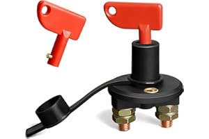 FOHIREY Battery Isolator Switch With 2 Keys, 12V/24V Car Battery Disconnect Switchs Power Cut Off Switch, Automotive Emergency On/Off Master Kill Switch for Car Marine Boat Master Truck