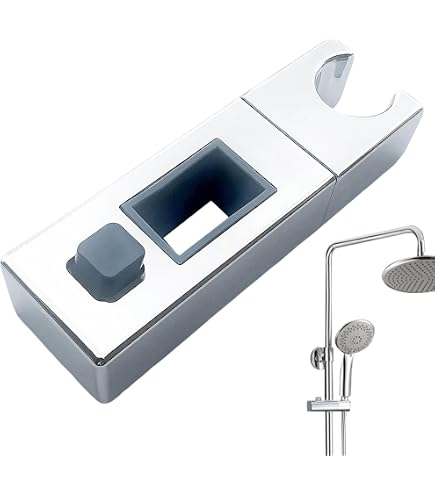 Adjustable Shower Handset Holder – Square Slider Bar With 4 Mount Sizes (18x30, 22x22, 25x25, 30x15mm) – No-Drill Install