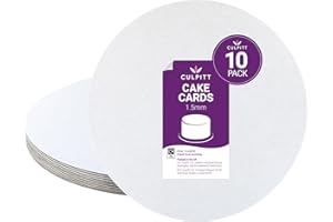 Culpitt 10" White Cake Cards | PE Coated Cake Board, Lightweight For Sponge Cakes, Desserts, Patisserie, 1.5mm Thick, Greaseproof Cards | 10 Pack