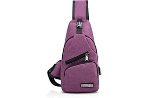 FANDARE New Sling Bag Unisex Chest Pack for Men/Women Crossbody Bag with USB, Earphone Hole One Strap Backpack for Travel Cycling Camping Hiking Waterproof Polyester
