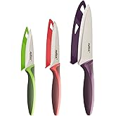 Zyliss 3 Piece Knife Set, Sharp Stainless Steel, Non Slip Soft Grip Handles, 3 x Professional Kitchen Knives with Protection 