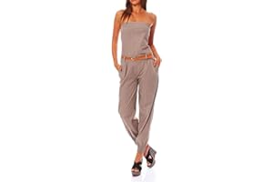 MALITO MORE THAN FASHION Malito Femmes Jumpsuit Ceinture Combinaison Longue sans Manches Salopette 1585