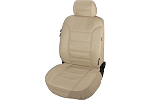 Walser Funda de Asiento de Coche Billy de Cuero Genuino Protector de Asiento de Coche, Fundas de Asiento de Cuero en tamaño Universal Beige 19636