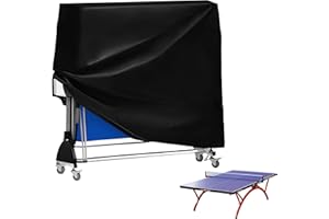 WIYETY - Funda protectora impermeable y antipolvo para mesa de ping pong, con bolsa de almacenamiento, para exteriores e interiores, color negro