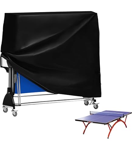 Housse Imperméable Pour Table De Ping-pong – 185 X 165 X 70 Cm, Oxford 210D, UV-résistante, Sangles Anti-vent, Noire
