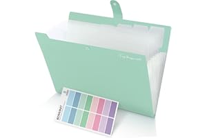 KONVINIT Cartella Portadocumenti a4 - Porta Documenti a4 Organizer Documenti Cartelle Soffietto Portadocumenti Espandibile Chiusura con Bottone con 8 Tasche