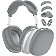 [4 in 1] Silicone Case Cover for AirPods Max USB-C (2024), Anti-Scratch Sweat-Proof Ear Pad Case Cover/Ear Cups Covers/Headband Covers Accessories Silicone Protector for AirPods Max Headphones (Gray)