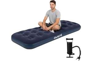 ‎AVENLI AVENLI Luftmatratze Luftbett Camping Set mit Pumpe für 1 Person 191x73x22cm aufblasbare Matratze Gästebett weiche Liegefläche mit beflockter Oberfläche Reise-Bett für Camping & Zuhause