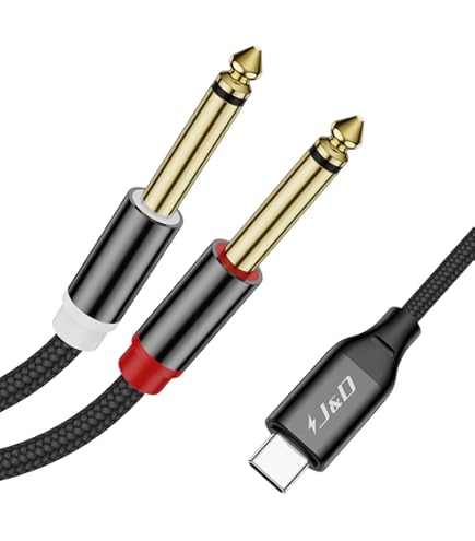 CableJive ProJive XLR v2, mit USB-C, Mikrofon-Adapter auf 3,5 mm Stereo-Klinke, mit Monitoring-Anschluss, für PC, iOS und Android, 1,2 m Kabel