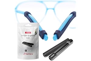 Setex Gecko Grip Temple Tip Grips for Glasses, USA Made, Innovative Microstructured Fibers Tips, 49mm Length & 7mm Width