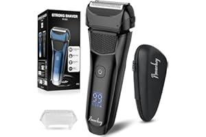 ‎AMURHEY Rasierer Herren Elektrisch Elektrorasierer mit 3 Flexiblen Klingen & Reiseetui, Rasierapparat mit Präzisionstrimmer, Nass/Trocken-Rasierer, 120Min Laufzeit, wiederaufladbar, Geschenke für Männer