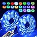 Produktbild InnooLight 10m LED Strip, 300LEDs IP65 bunt selbstklebend, SMD 5050 LED Lichterkette mit 44 Tasten IR-Fernbedienung und 12V 3A Netzteil