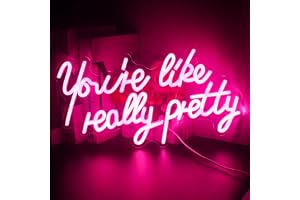 Yourey're Really Pretty LED neonskyltar för väggdekor neon väggkonst akryl LED-lampor med hängande kedja upplysta skyltar för sovrumsdekor man grotta bar pub bröllopsfest 5 V USB-driven dimbar